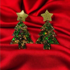 Christmas Tree Earrings with Star